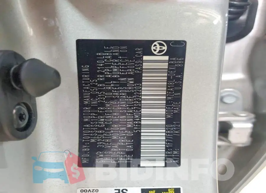 5YFB4MDE7SP322203 Photo# 12