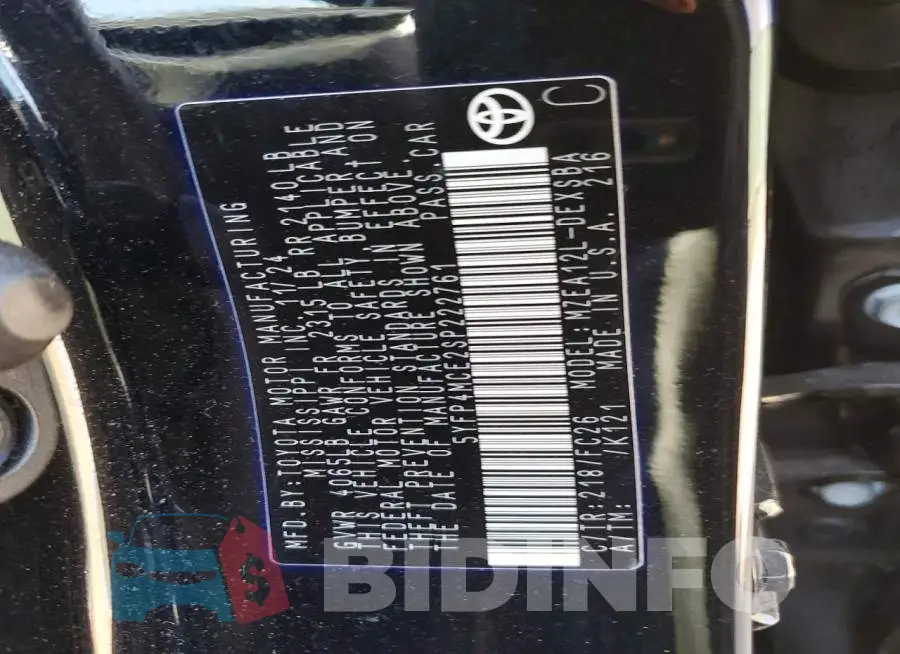 5YFP4MCE2SP222761 Photo# 12