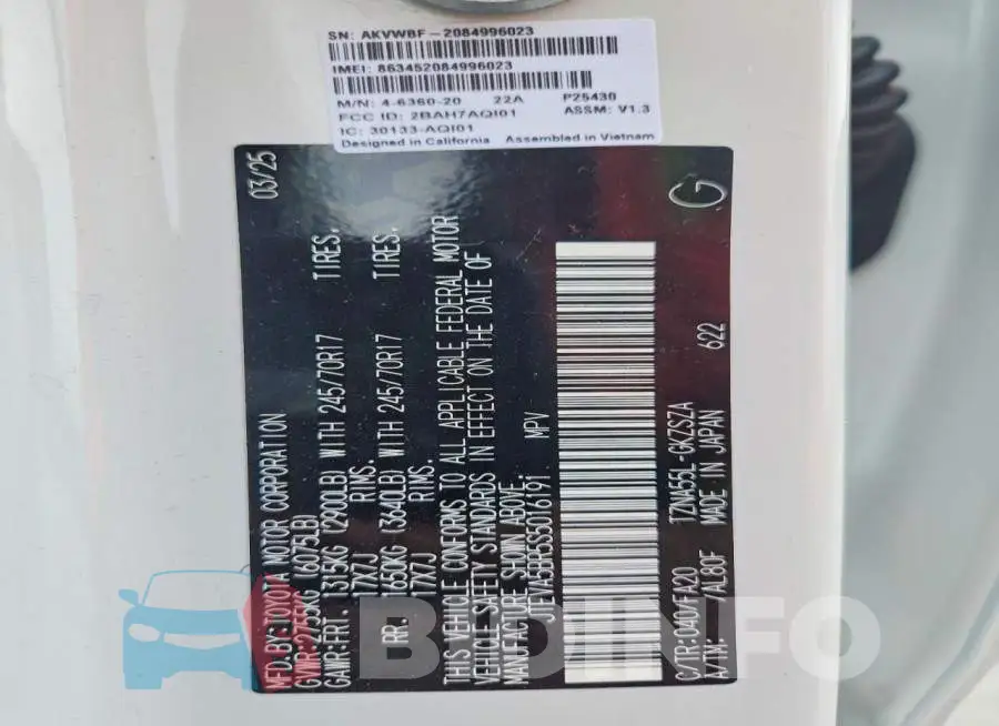 JTEVA5BR5S5016191 Photo# 14