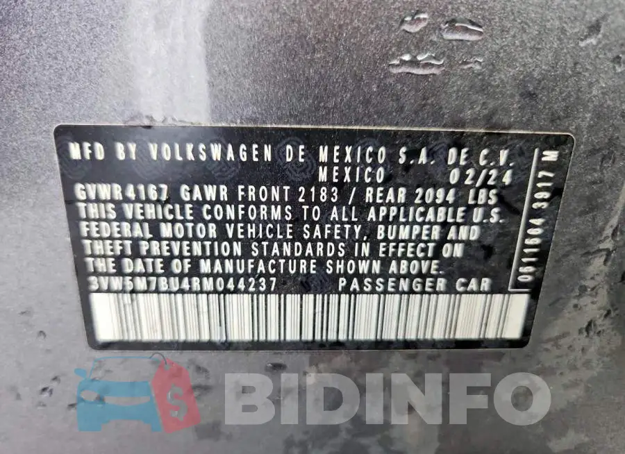 3VW5M7BU4RM044237 Photo# 12