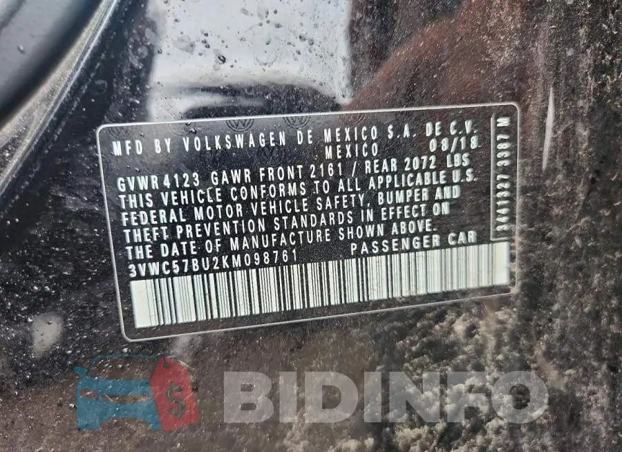 3VWC57BU2KM098761 Photo# 12