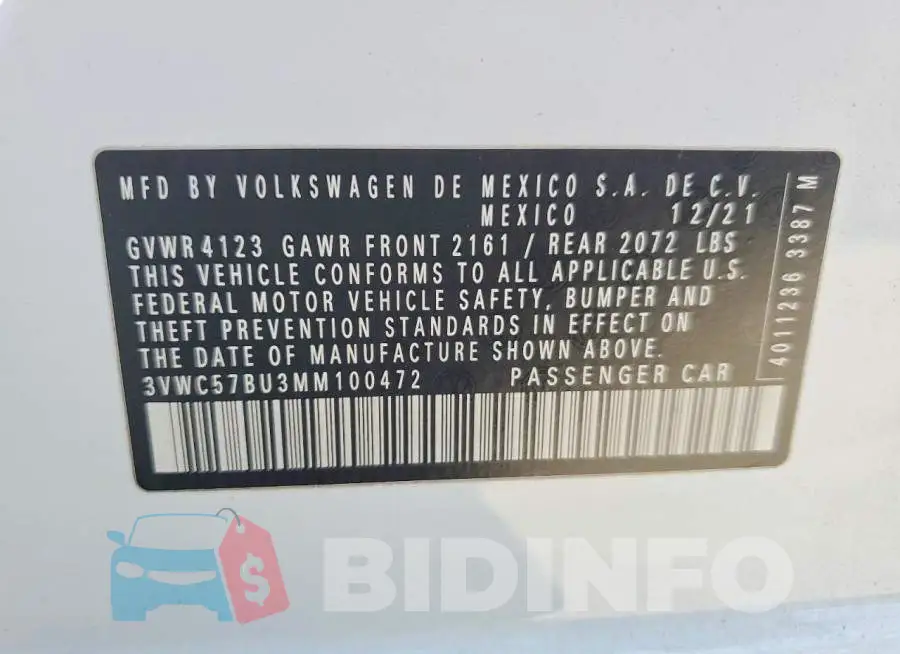 3VWC57BU3MM100472 Photo# 12