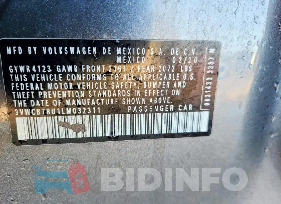 3VWCB7BU1LM032311 Photo# 13