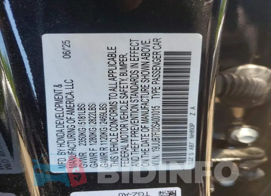 19UUB7F02SA001015 Photo# 12