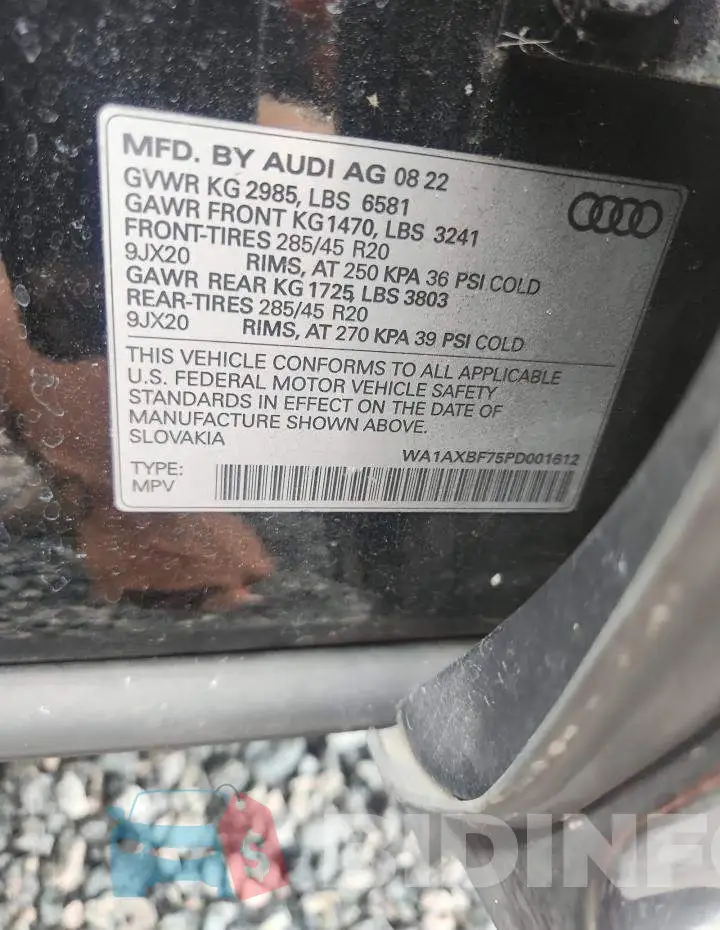 WA1AXBF75PD001612 Photo# 13