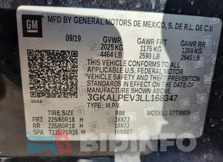 3GKALPEV3LL168347 Photo# 12