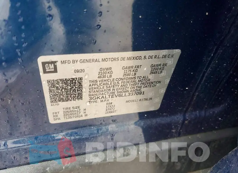 3GKALTEV6LL337091 Photo# 12