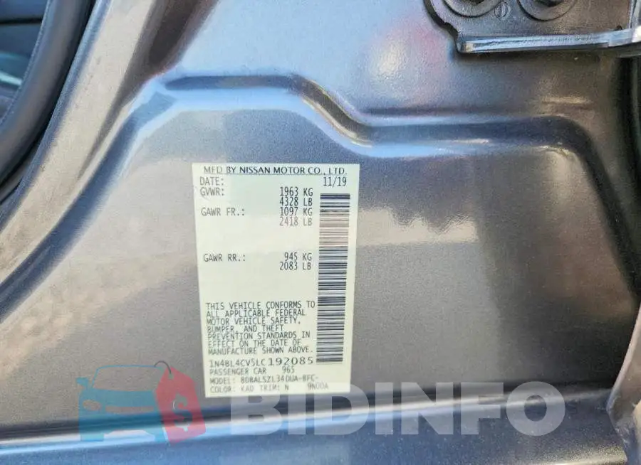 1N4BL4CV5LC192085 Photo# 12