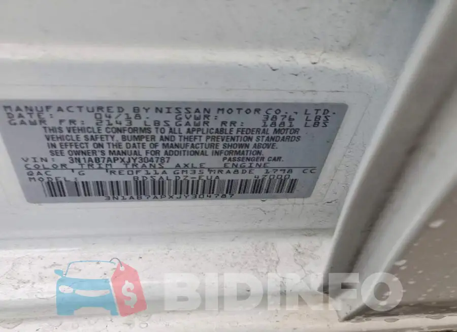 3N1AB7APXJY304787 Photo# 12