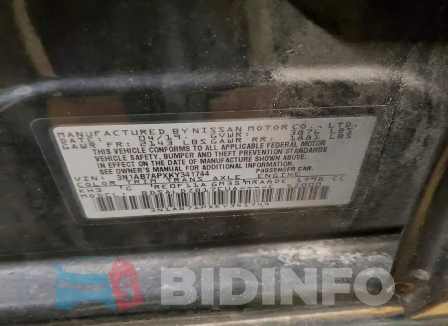 3N1AB7APXKY341744 Photo# 13