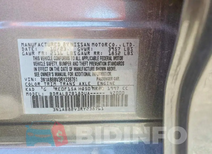 3N1AB8BV3RY238761 Photo# 12