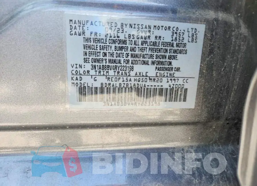 3N1AB8BV4RY223198 Photo# 12