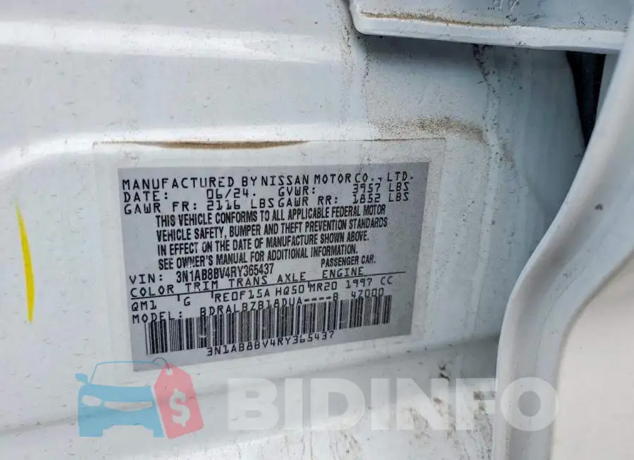 3N1AB8BV4RY365437 Photo# 13