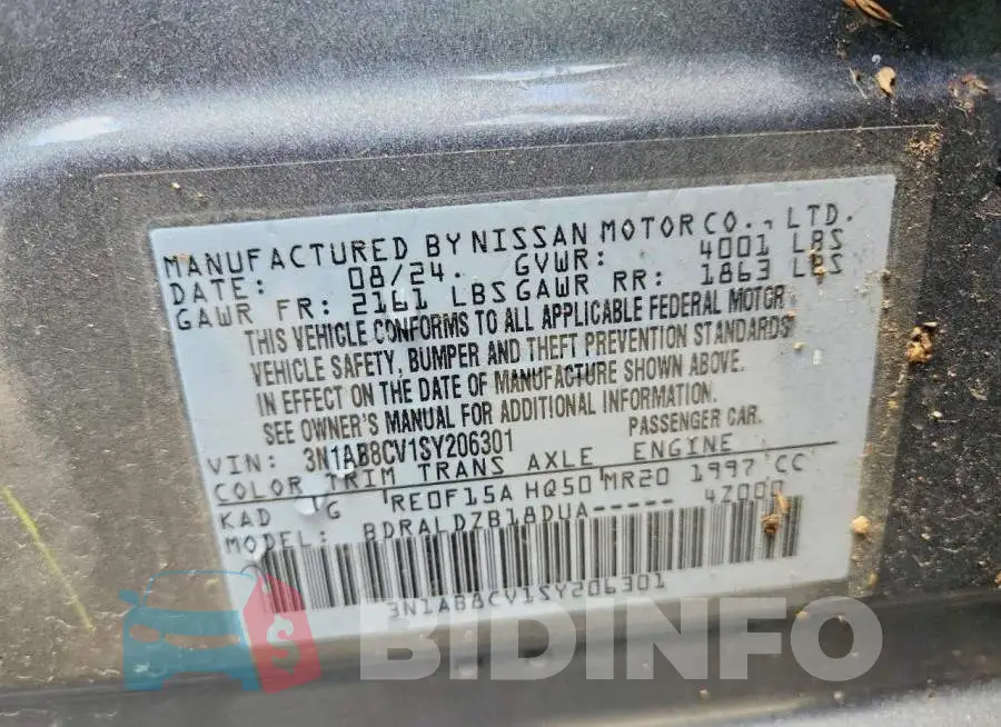 3N1AB8CV1SY206301 Photo# 12