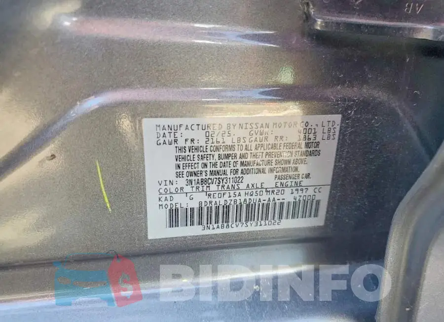 3N1AB8CV7SY311022 Photo# 12