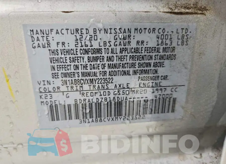3N1AB8CVXMY223522 Photo# 12