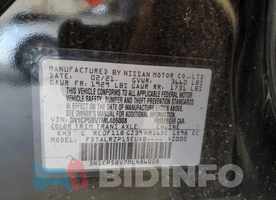 3N1CP5BV7ML486008 Photo# 13