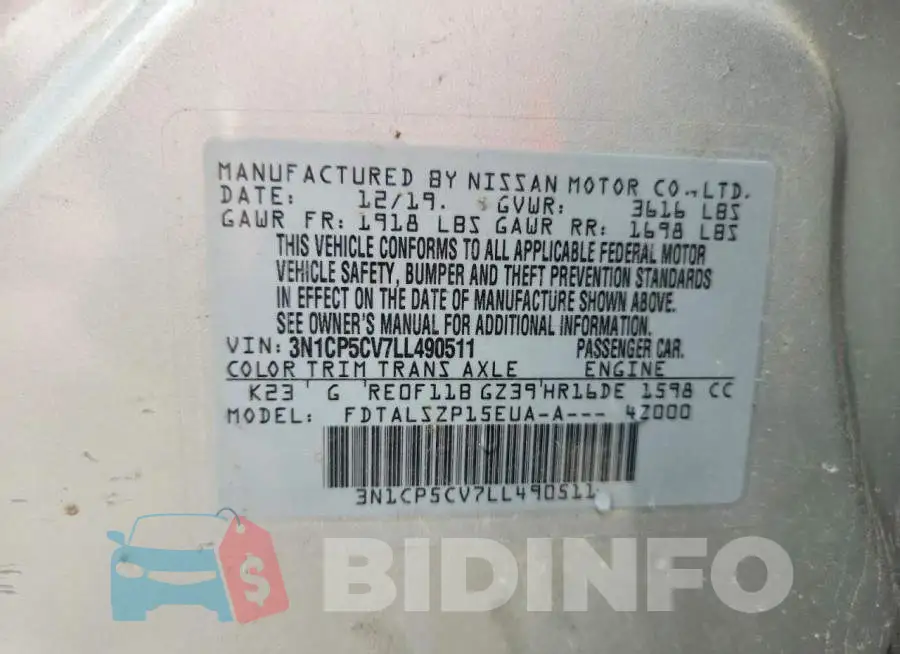3N1CP5CV7LL490511 Photo# 12