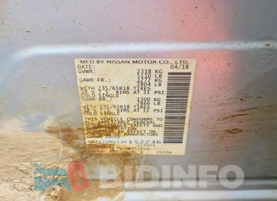 5N1AZ2MG1JN152236 Photo# 12