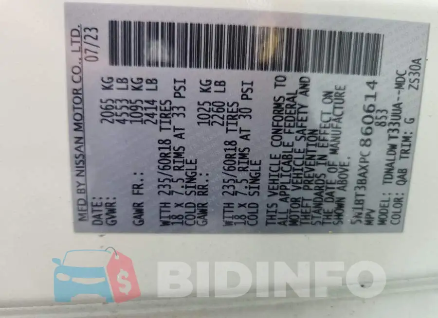 5N1BT3BAXPC860614 Photo# 13