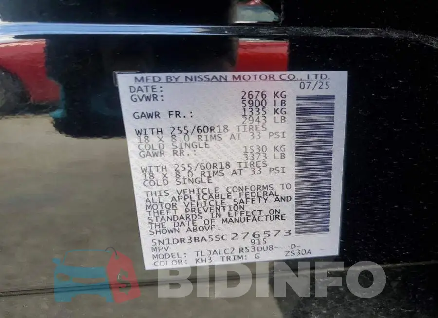 5N1DR3BA5SC276573 Photo# 14
