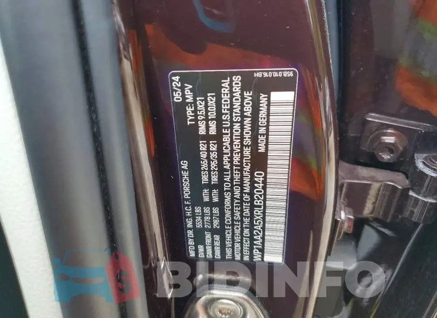 WP1AA2A5XRLB20440 Photo# 13