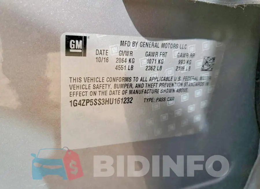 1G4ZP5SS3HU161232 Photo# 12