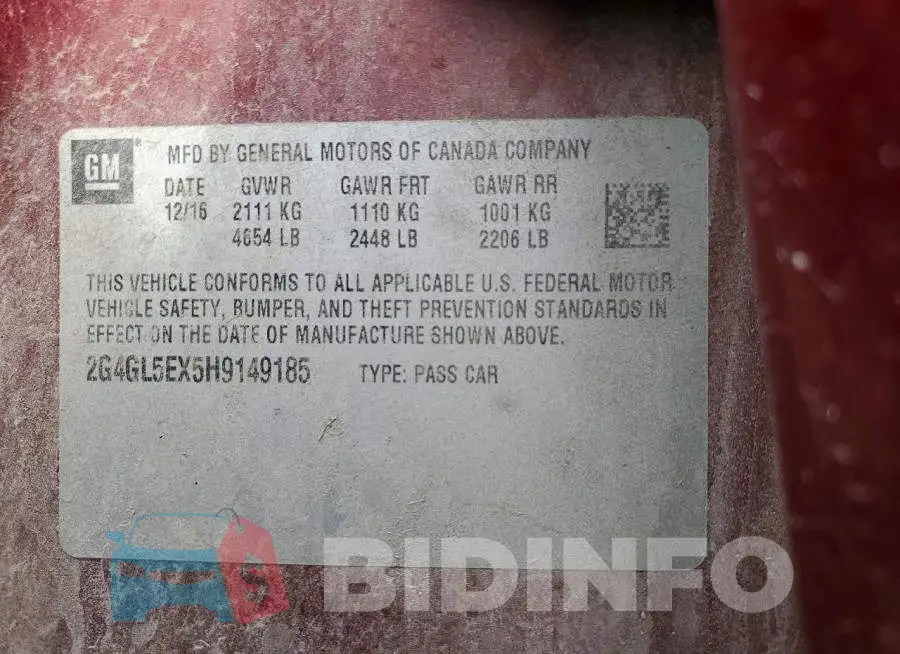2G4GL5EX5H9149185 Photo# 12