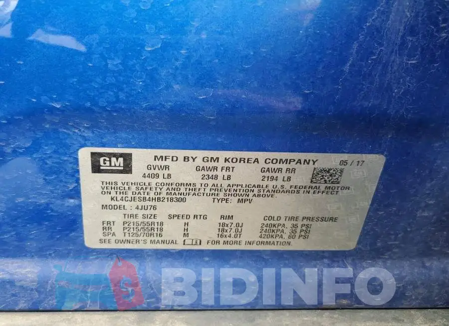 KL4CJESB4HB218300 Photo# 13