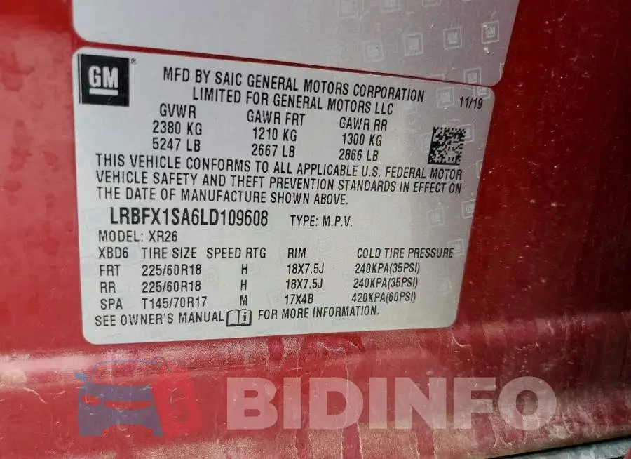 LRBFX1SA6LD109608 Photo# 13