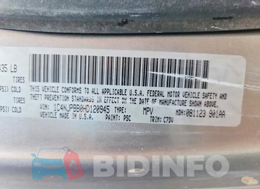 1C4NJPBB0HD120945 Photo# 12