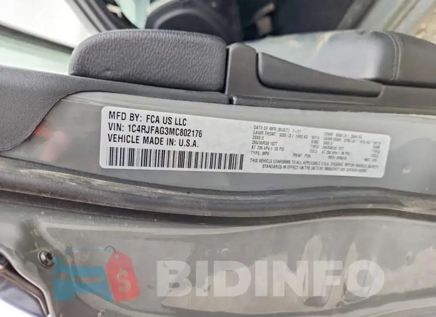 1C4RJFAG3MC802176 Photo# 13