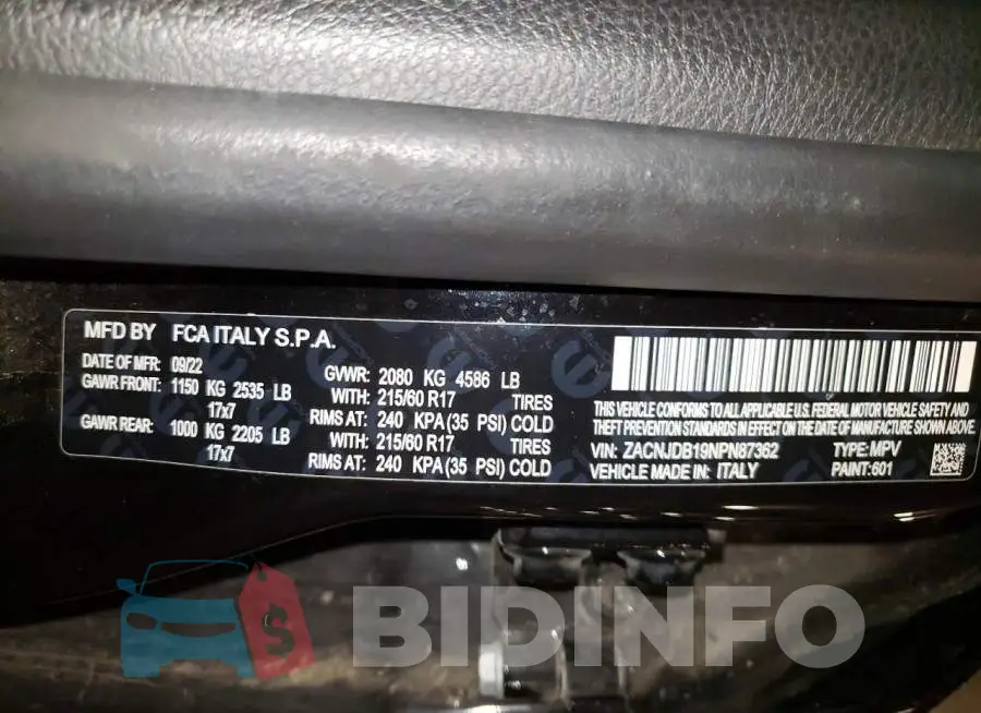 ZACNJDB19NPN87362 Photo# 13
