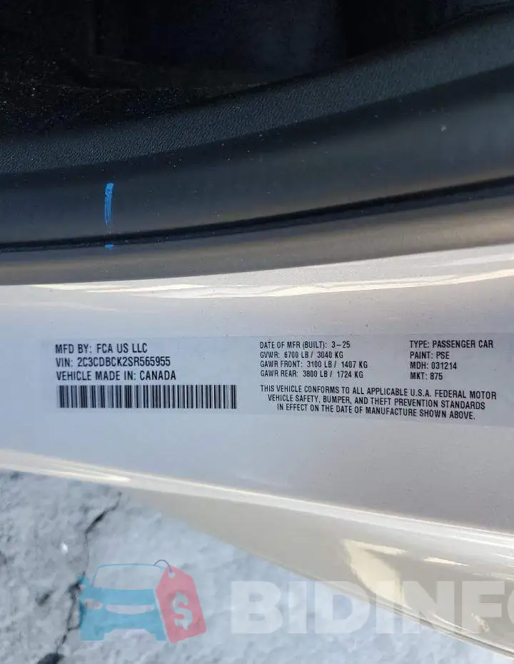 2C3CDBCK2SR565955 Photo# 12