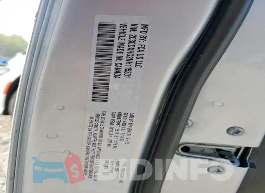 2C3CDXHG2NH115301 Photo# 12