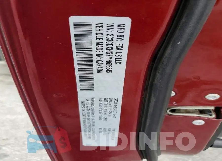 2C3CDXHG7MH603545 Photo# 12