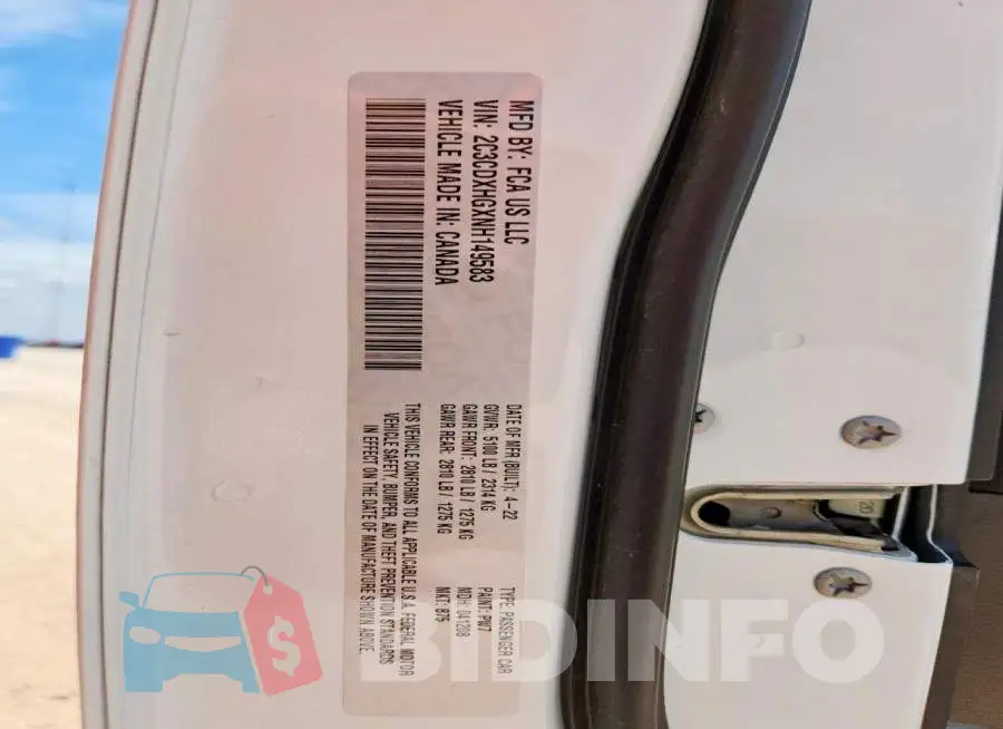 2C3CDXHGXNH149583 Photo# 12
