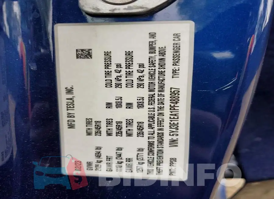 5YJ3E1EA1PF488957 Photo# 12