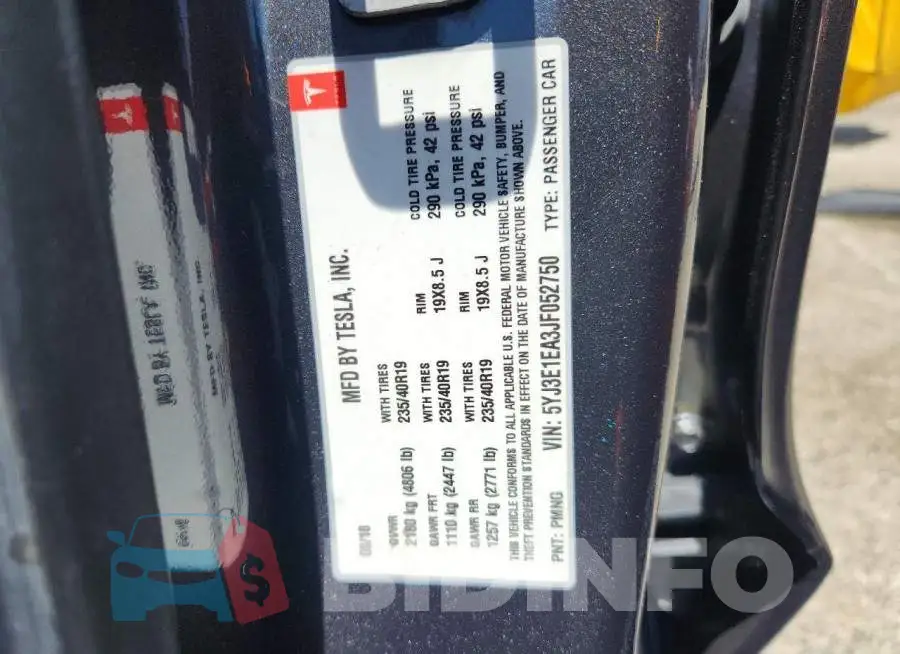 5YJ3E1EA3JF052750 Photo# 13