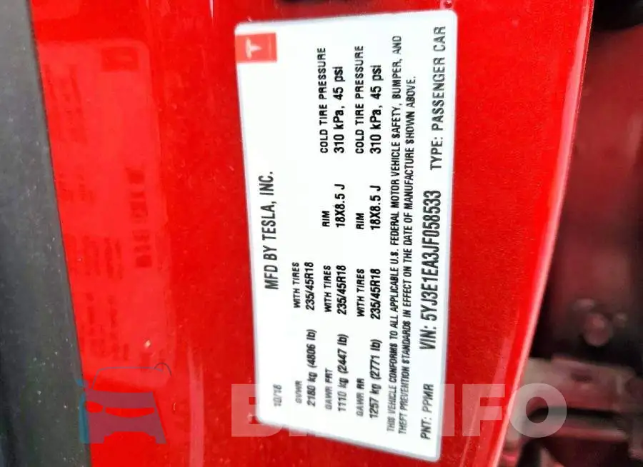 5YJ3E1EA3JF058533 Photo# 12