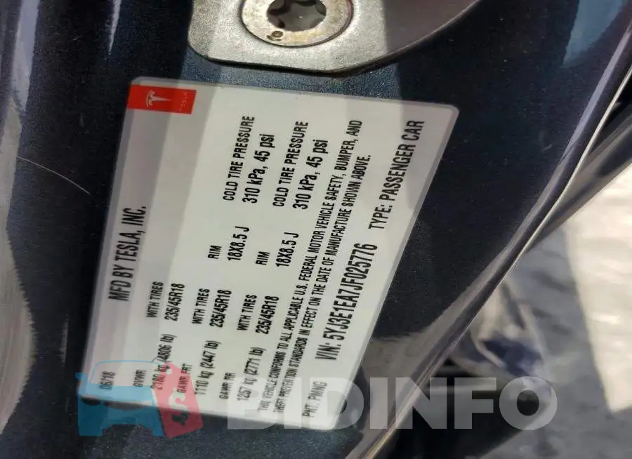 5YJ3E1EA7JF025776 Photo# 12