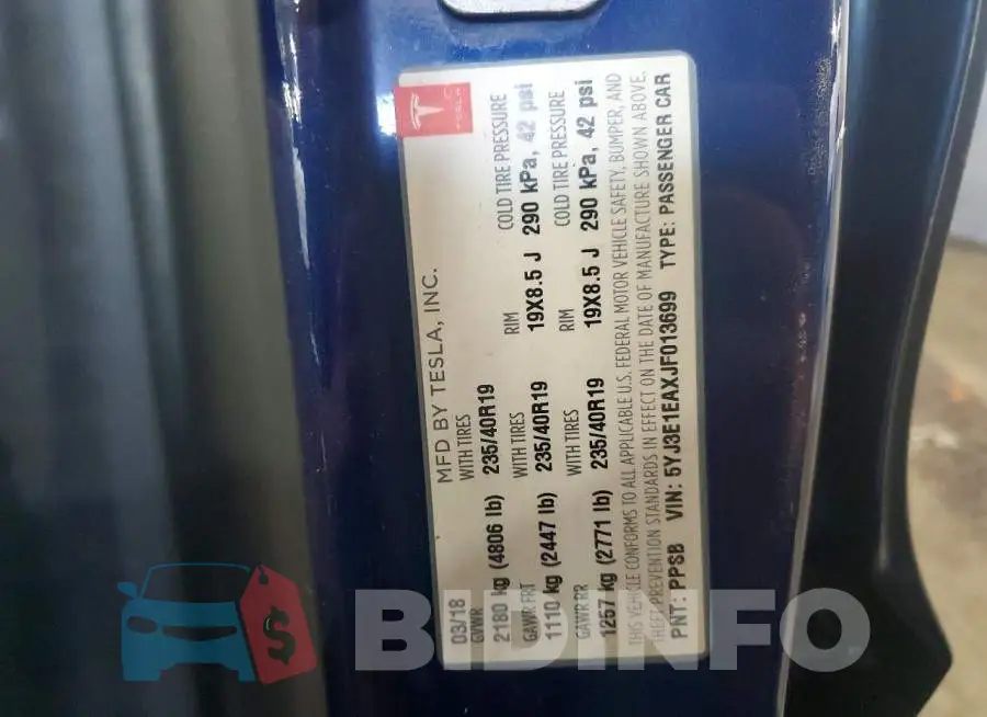 5YJ3E1EAXJF013699 Photo# 12