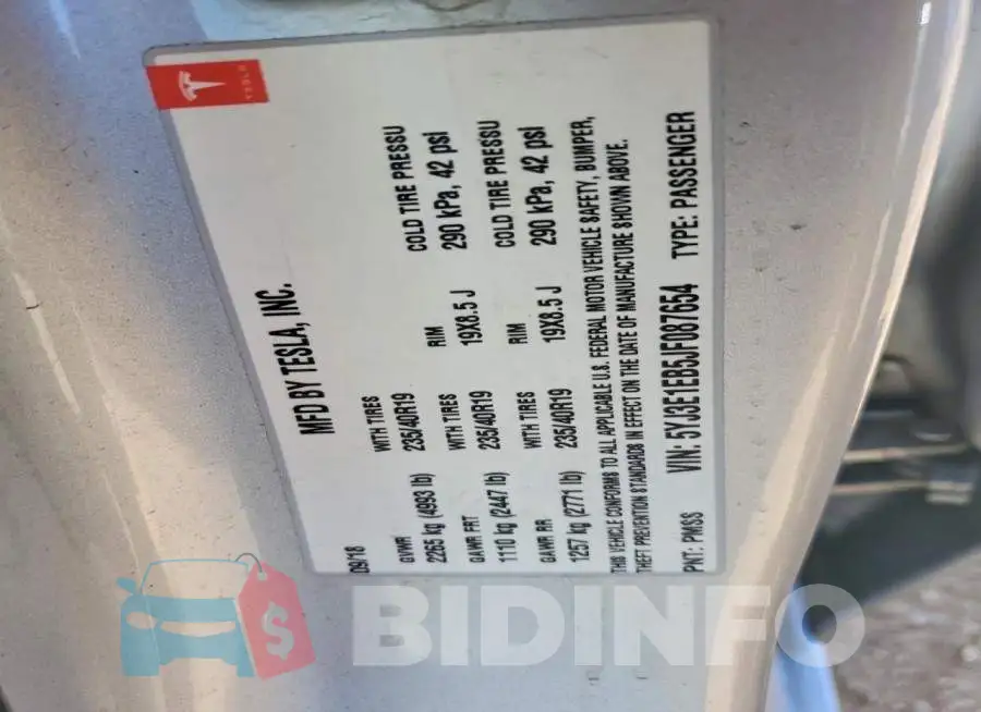 5YJ3E1EB5JF087654 Photo# 12