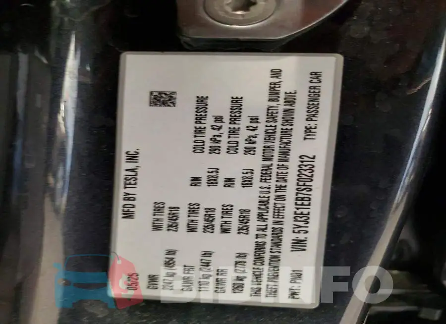 5YJ3E1EB7SF023312 Photo# 12