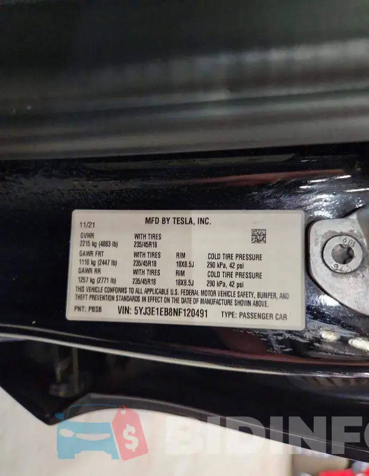 5YJ3E1EB8NF120491 Photo# 12