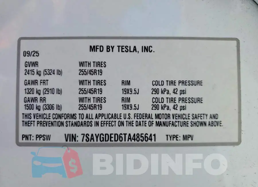 7SAYGDED6TA485641 Photo# 13