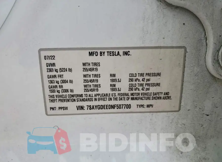 7SAYGDEE0NF507700 Photo# 13