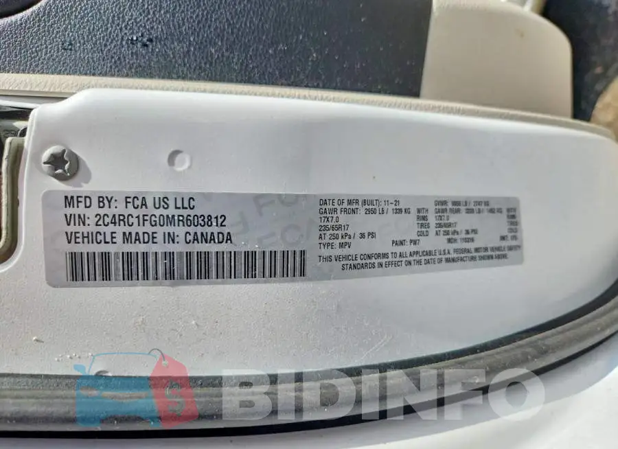 2C4RC1FG0MR603812 Photo# 13