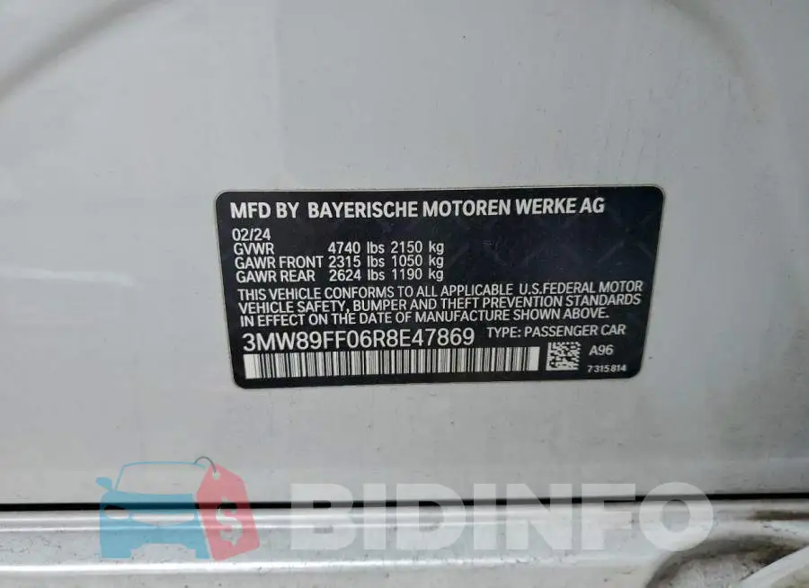 3MW89FF06R8E47869 Photo# 12