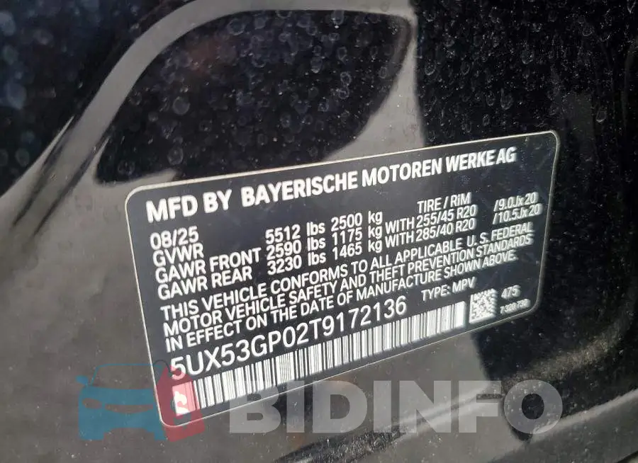 5UX53GP02T9172136 Photo# 14